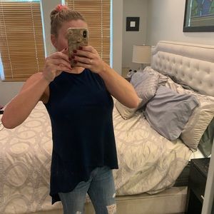 Navy, high-low, tunic tank